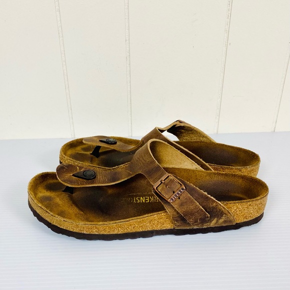 Birkenstock Gizeh Habana Oiled Leather Brown EU 40 or US 9.5 - Picture 3 of 11